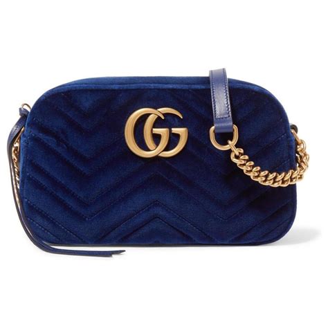 gucci blue velvet crossbody|gucci gg marmont purses.